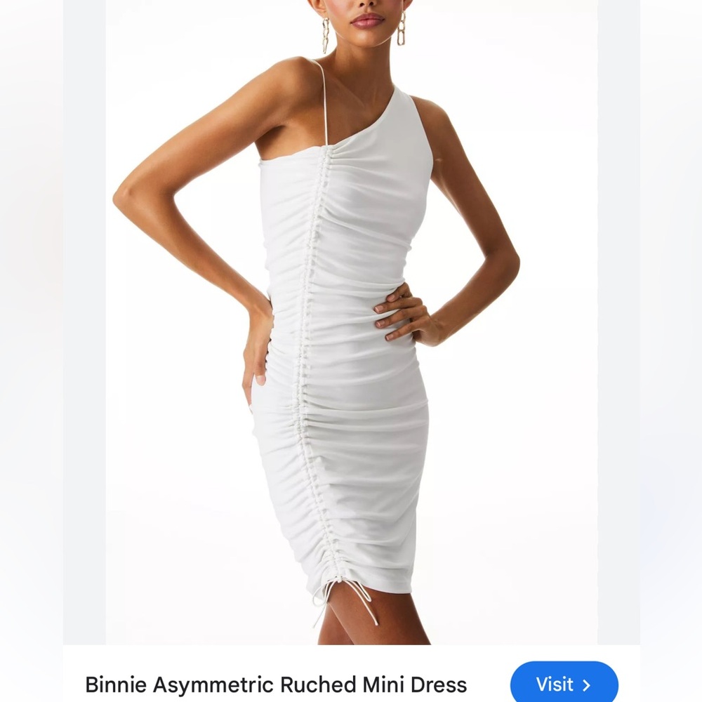 Alice and Olivia BNWT asymmetrical ruched mini dress